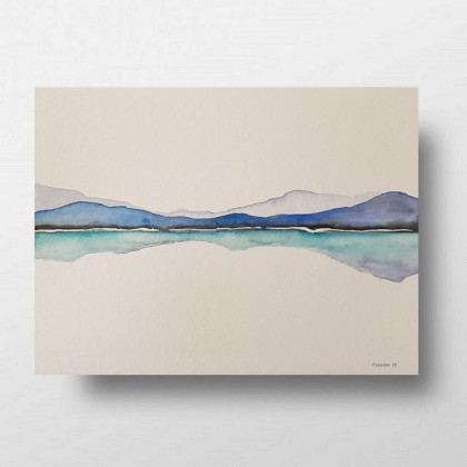 Pejzaż  -  akwarela formatu 24/32 cm, Paulina Lebida, obrazy akwarela