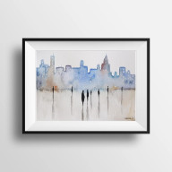 MIASTO -  AKWARELA FORMATU A5