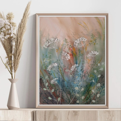 Akwarela A3. Łąka, Małgorzata Domańska ART, obrazy akwarela