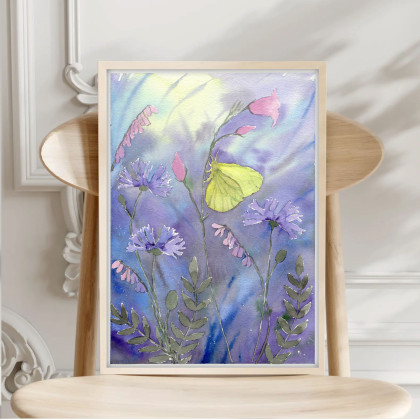 Małgorzata Domańska ART - obrazy akwarela - Akwarela A4. Motyl cytrynek foto #1