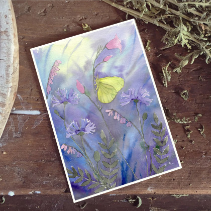 Małgorzata Domańska ART - obrazy akwarela - Akwarela A4. Motyl cytrynek foto #2