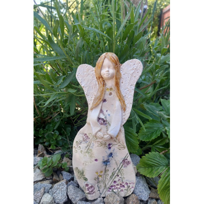 Anioł ceramiczny płaskorzeźba, Finegirl, płaskorzeźba