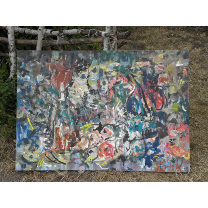 Eryk Maler - obrazy olejne - Ryby, wino, owoce, 70x100 cm, 2025 foto #3