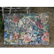 Ryby, wino, owoce, 70x100 cm, 2025