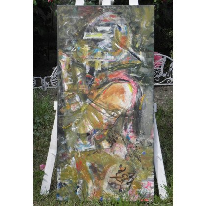Eryk Maler - obrazy olejne - Akt, lub zbroja, 45x90 cm, 2024 foto #1
