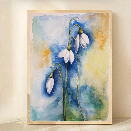 Kwiaty-  akwarela formatu 40/30 cm, Paulina Lebida, obrazy akwarela