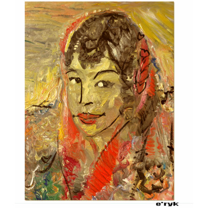 Eryk Maler - obrazy olejne - Portret z sercami, 60x80 cm, 2025 foto #1
