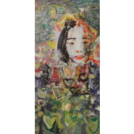 PORTRET Z SERCAMI, 50X100 CM, 2025