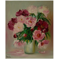 PIWONIE OBRAZ OLEJNY 50CM-60CM