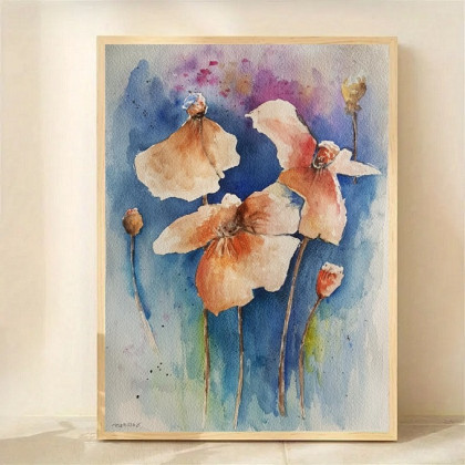 Kwiaty-  akwarela formatu A4, Paulina Lebida, obrazy akwarela