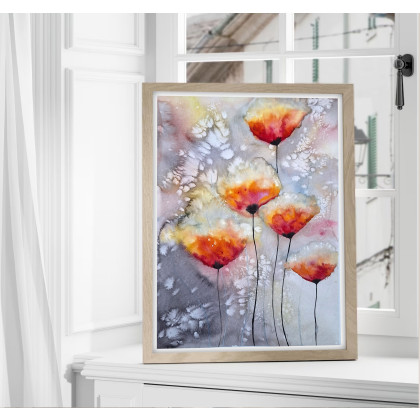 Akwarela 30x40cm. Łąka, Małgorzata Domańska ART, obrazy akwarela