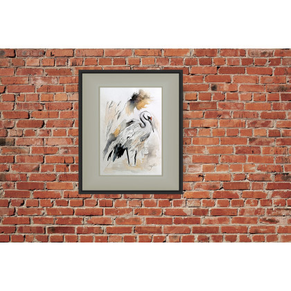 Joanna Tomczyk - obrazy akwarela - Poranek żurawia, Akwarela 24x32 cm foto #1