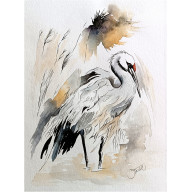 PORANEK ŻURAWIA, AKWARELA 24X32 CM