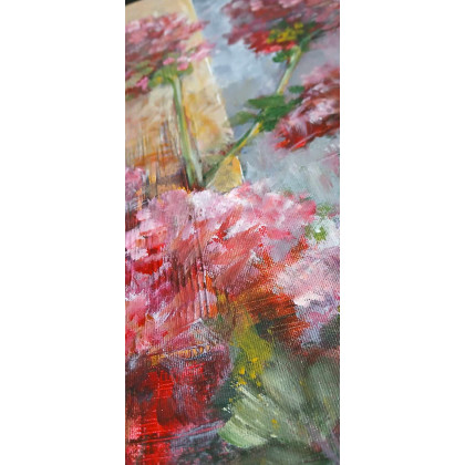 Agnieszka Zarzecka - obrazy akryl - Pelargonie - akryl 50 cm x 50 cm foto #1