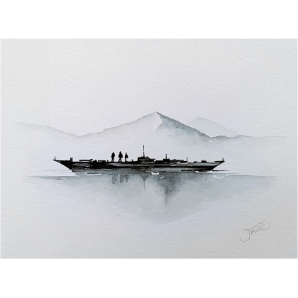 Ku nowym lądom, Akwarela 24x32 cm, Joanna Tomczyk, obrazy akwarela