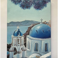 Santorini w odcieniach błękitu
