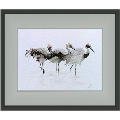 Joanna Tomczyk - obrazy akwarela - Żurawie, Akwarela 24x32 cm foto #4