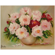 PIWONIE OBRAZ OLEJNY 40-50CM