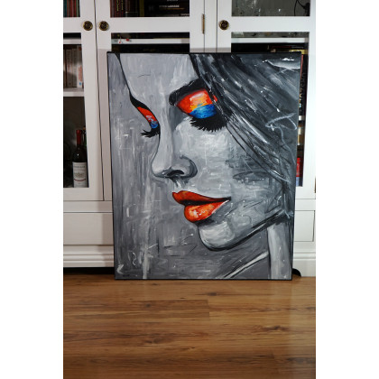 Rafal Stach - obrazy akryl - Poppy girl 80x100 foto #4