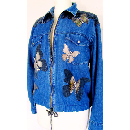art.a - bluzy - lekka kurtka jeans z motylami foto #3
