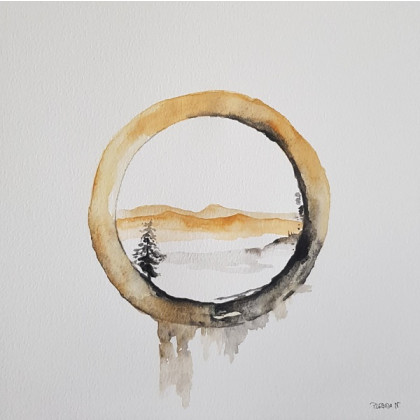 Paulina Lebida - obrazy akwarela - Abstrakcja- akwarela 25/25 cm foto #2