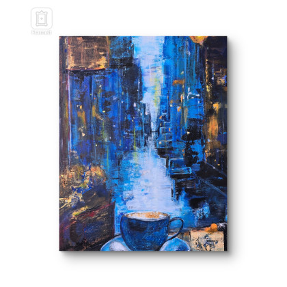 Ewa Mościszko - obrazy akryl - Obraz akrylowy  na płótnie,  40x50x2 cm, pt New York caffee foto #1