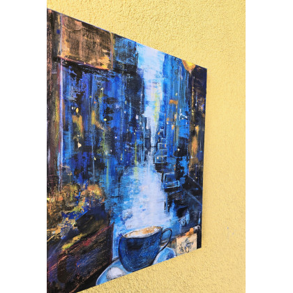 Ewa Mościszko - obrazy akryl - Obraz akrylowy  na płótnie,  40x50x2 cm, pt New York caffee foto #2