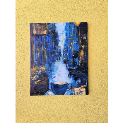 Ewa Mościszko - obrazy akryl - Obraz akrylowy  na płótnie,  40x50x2 cm, pt New York caffee foto #3