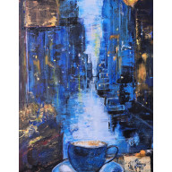 Obraz akrylowy  na płótnie,  40x50x2 cm, pt New York caffee