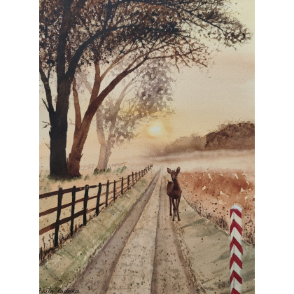 Beata Rudecka - obrazy akwarela - Akwarela Akwarelka Obraz pt: Przyroda bez granic  30,5 x 22,8 foto #1