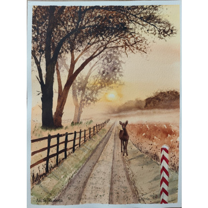 Beata Rudecka - obrazy akwarela - Akwarela Akwarelka Obraz pt: Przyroda bez granic  30,5 x 22,8 foto #2