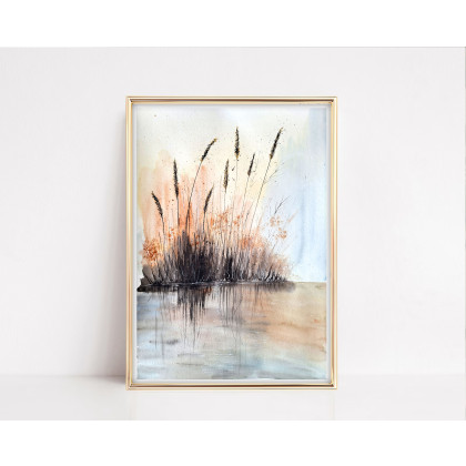 Małgorzata Domańska ART - obrazy akwarela - Akwarela 36x48cm. Szuwary foto #1
