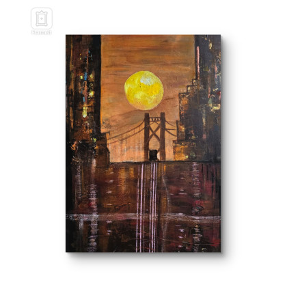Ewa Mościszko - obrazy akryl - Obraz akrylowy  na płótnie,  80x60x2 cm, pt.San Francisco sunrise foto #1