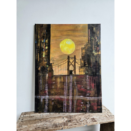 Ewa Mościszko - obrazy akryl - Obraz akrylowy  na płótnie,  80x60x2 cm, pt.San Francisco sunrise foto #3