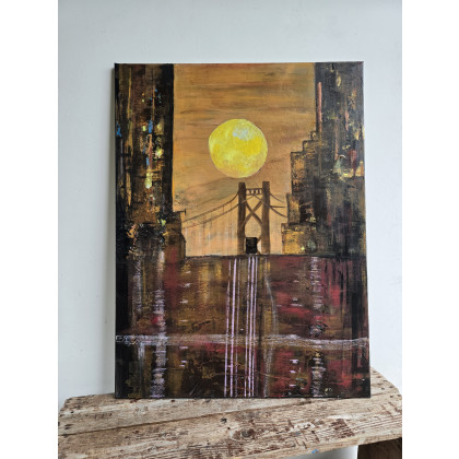 Ewa Mościszko - obrazy akryl - Obraz akrylowy  na płótnie,  80x60x2 cm, pt.San Francisco sunrise foto #4
