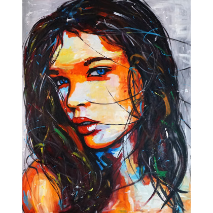 Daisy field 80x100, Rafal Stach, obrazy akryl