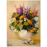 POLNE KWIATY,RUMIANKI, WROTYCZE, OBRAZ OLEJNY 30CM-40CM