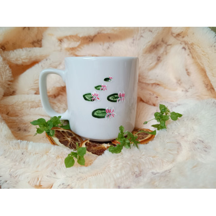 Studio Paulla - naczynia - Kubek z tańczącym żurawiem ręcznie malowany 270 ml. foto #1