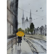 Akwarela Akwarelka Obraz pt: Amsterdam - Kościół św. Franciszka, 31 x 22,8 cm
