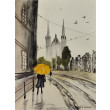 Akwarela Akwarelka Obraz pt: Amsterdam - Kościół św. Franciszka, 31 x 22,8 cm