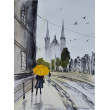 Akwarela Akwarelka Obraz pt: Amsterdam - Kościół św. Franciszka, 31 x 22,8 cm