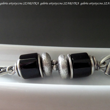 szarotka - kolczyki  - BLACK-SILVER kolczyki z onyksu i srebra foto #1
