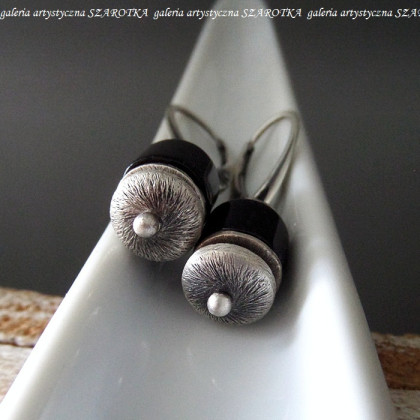 szarotka - kolczyki  - BLACK-SILVER kolczyki z onyksu i srebra foto #3