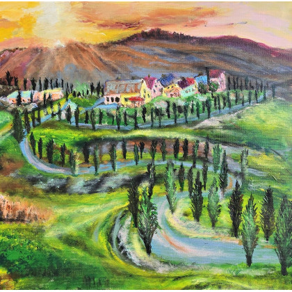 Krystyna Mościszko - obrazy akryl - Toskania,  płótno,  50x50x1cm foto #2