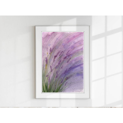 Akwarela A4. Lawenda, Małgorzata Domańska ART, obrazy akwarela