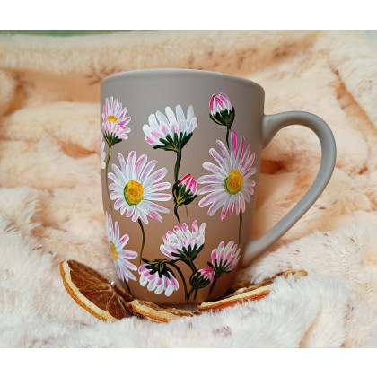 Stokrotkowe love kubek ręcznie malowany 300 ml., Studio Paulla, naczynia