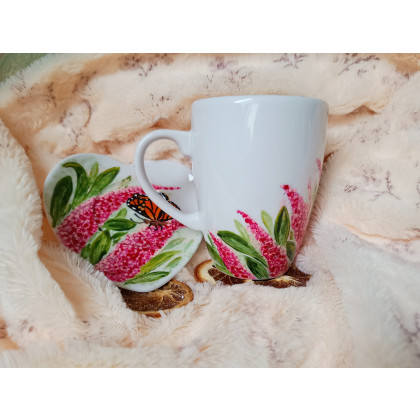 Studio Paulla - naczynia - Budleje i motyle komplet kubek 380 ml. ręcznie malowany foto #2