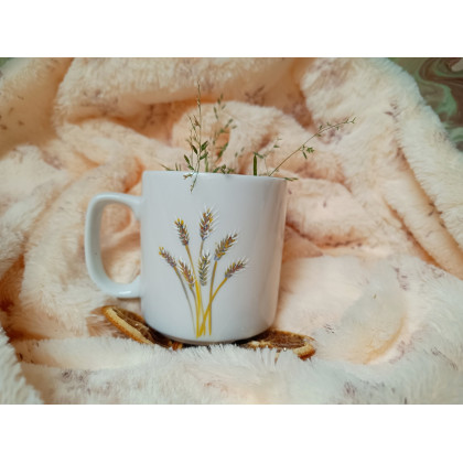 Studio Paulla - naczynia - Koń galop wśród zbóż ręcznie malowany kubek 300 ml. foto #3