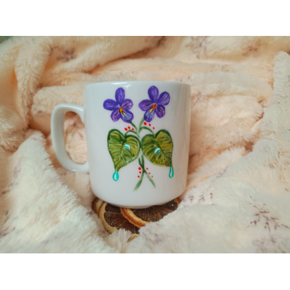 Studio Paulla - naczynia - Rosa i spacer ślimaka wśród wonnych fiołków kubek 270 ml. foto #1