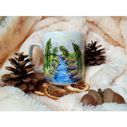 Studio Paulla - naczynia - Konik i dzięcioł w pejzażu źródło słoneczne i źródło księżycowe 270 ml foto #1